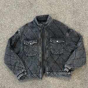 Forever21 Quilted Jacket Charcoal